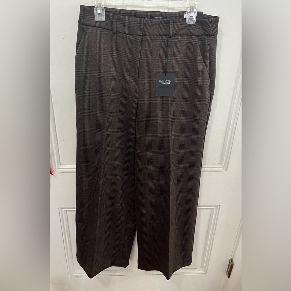 Simply Vera Wang The Tailored Wide Leg Short Twill Pants Size 10 NWT